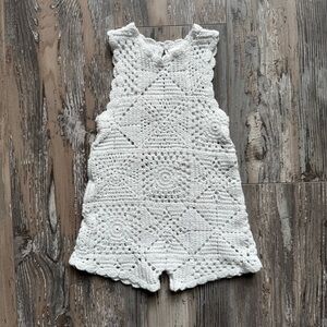 Kid’s Zara White Sleeveless Crocheted Romper 18 Months Coverup Girls Toddler